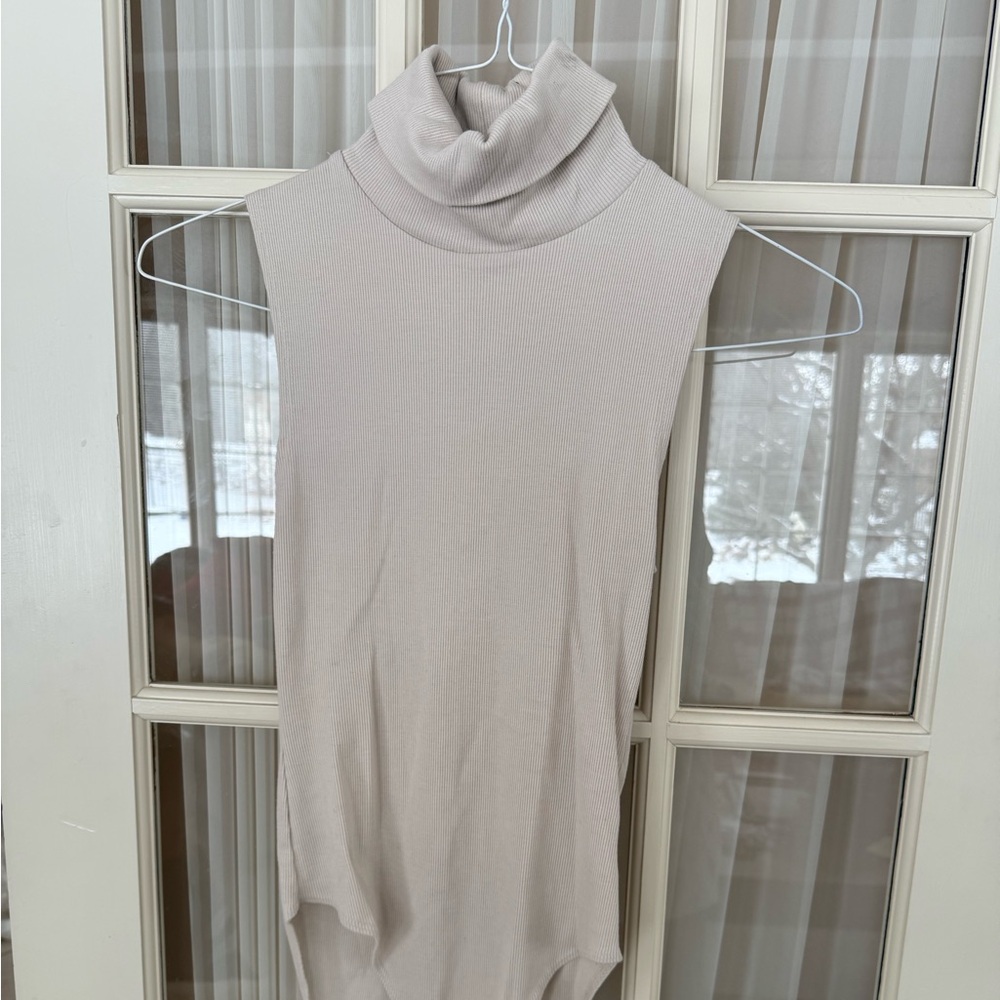 Forever 21 Cream Turtleneck Bodysuit